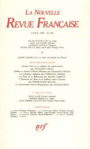  Gallimard - La Nouvelle Revue Française N° 447, avril 1990 : .