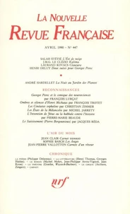 La Nouvelle Revue Française N° 447, avril 1990
