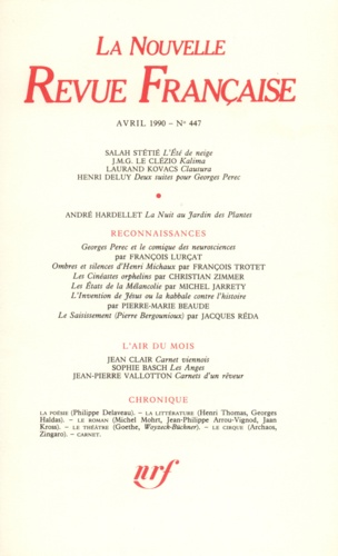 La Nouvelle Revue Française N° 447, avril 1990