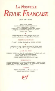 La Nouvelle Revue Française N° 449, juin 1990