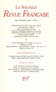  Gallimard - La Nouvelle Revue Française N° 452 sept 1990 : .