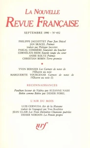 La Nouvelle Revue Française N° 452 sept 1990
