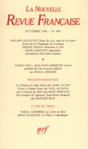  Gallimard - La Nouvelle Revue Française N° 465, octobre 1991 : .