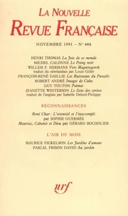 La Nouvelle Revue Française N° 466,novembre 1991