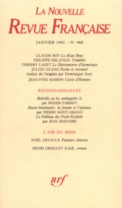  Gallimard - La Nouvelle Revue Française N° 468, janvier 1992 : .