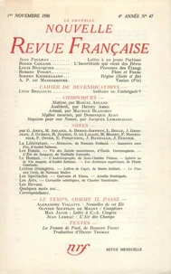 La Nouvelle Revue Française N° 47 novembre 1956
