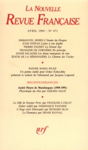  Gallimard - La Nouvelle Revue Française N° 471, avril 1992 : .