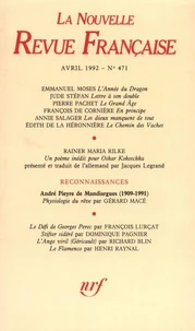 La Nouvelle Revue Française N° 471, avril 1992