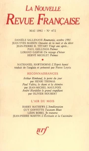 La Nouvelle Revue Française N° 472, mai 1992