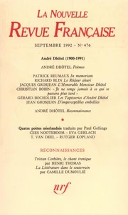 La Nouvelle Revue Française N° 476 sept 1992