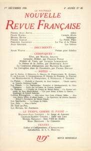  Gallimard - La Nouvelle Revue Française N° 48 décembre 1956 : .