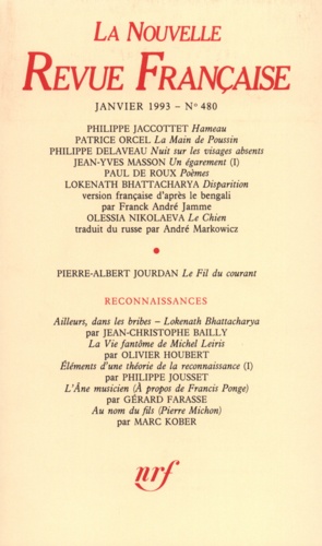 La Nouvelle Revue Française N°480, janvier 1993