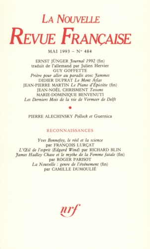 La Nouvelle Revue Française N°484, mai 1993