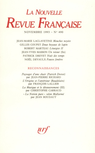 La Nouvelle Revue Française N° 490 (novembre 199