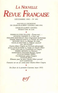 La Nouvelle Revue Française N° 491 décembre 1993