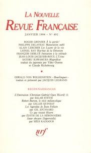  Gallimard - La Nouvelle Revue Française N° 492, janvier 1994 : .