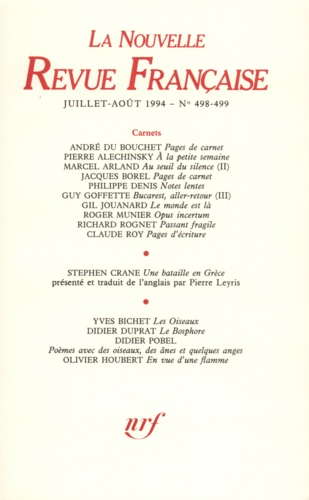 La Nouvelle Revue Française N°498-499 Juillet-août 1994