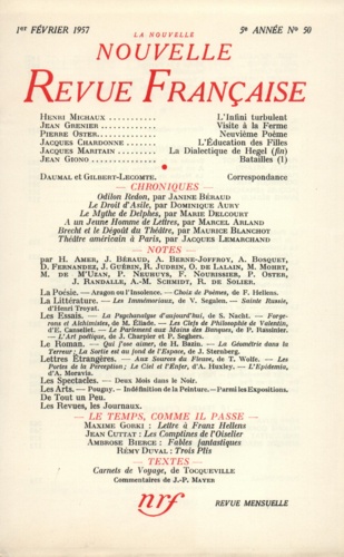 La Nouvelle Revue Française N° 50 février 1957