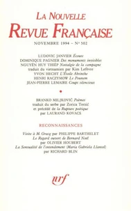 La Nouvelle Revue Française N° 502 (novembre 1994)