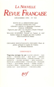  Gallimard - La Nouvelle Revue Française N°503, décembre 1994 : .