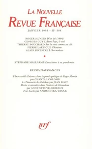 La Nouvelle Revue Française N°504 janvier 1995