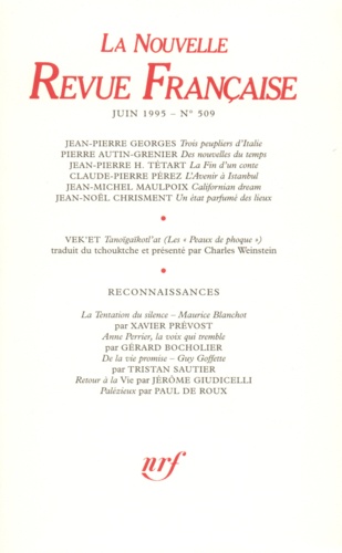 La Nouvelle Revue Française N° 509, juin 1995