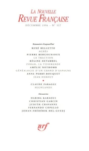 La Nouvelle Revue Française N°527, décembre 1996