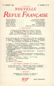  Gallimard - La Nouvelle Revue Française N° 55, juillet 1957 : .