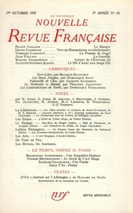 La Nouvelle Revue Française N° 58 octobre 1957