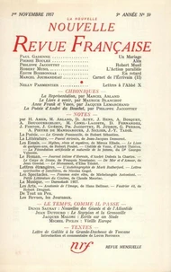 La Nouvelle Revue Française N° 59 novembre 1957