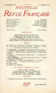 La Nouvelle Revue Française N° 62, février 1958