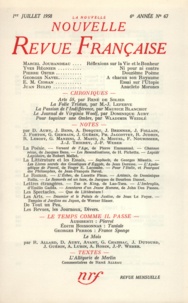  Gallimard - La Nouvelle Revue Française N° 67, juillet 1958 : .