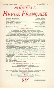 La Nouvelle Revue Française N° 71 novembre 1958