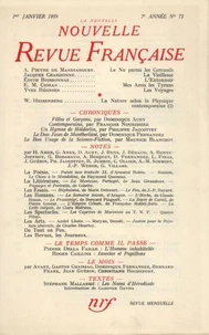 La Nouvelle Revue Française N° 73, janvier 1959