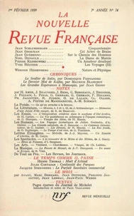La Nouvelle Revue Française N° 74, février 1959