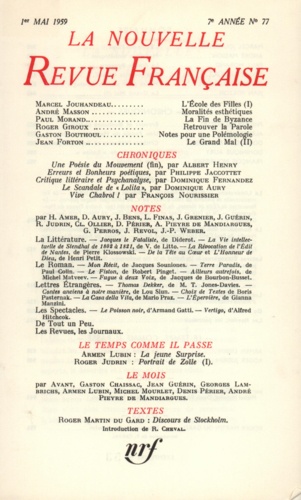 La Nouvelle Revue Française N° 77 mai 1959