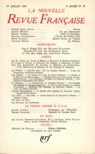  Gallimard - La Nouvelle Revue Française N° 79 juillet 1959 : .