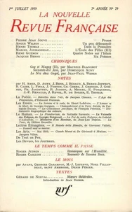 La Nouvelle Revue Française N° 79 juillet 1959