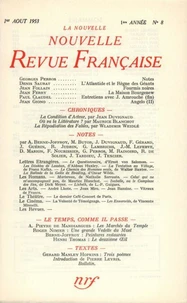 La Nouvelle Revue Française N° 8 aout 1953
