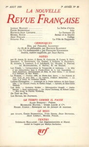  Gallimard - La Nouvelle Revue Française N° 80, aout 1959 : .