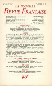 La Nouvelle Revue Française N° 80, aout 1959