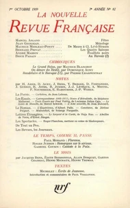 La nouvelle revue française N° 82, octobre 1959