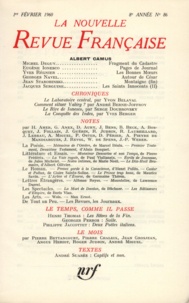  Gallimard - La Nouvelle Revue Française N° 86 février 1960 : .