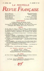 La Nouvelle Revue Française N° 88 avril 1960