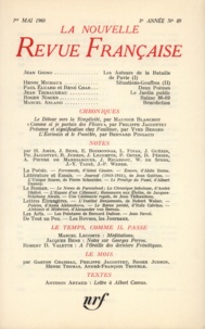 Gallimard - La Nouvelle Revue Française N° 89 mai 1960 : .