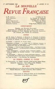 La Nouvelle Revue Française N° 93 septembre 1960