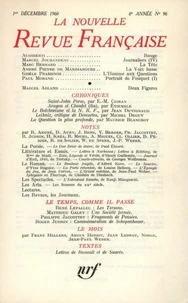 La nouvelle revue française N° 96 décembre 1960