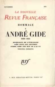  Gallimard - La Nouvelle Revue Française novembre 1951 : Hommage à André Gide.