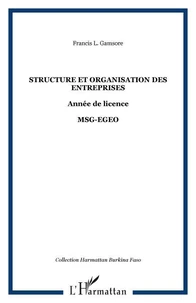 Structure et organisation des entreprises année de licence MSG-EGEO