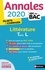 Littérature Tle L. Sujets & corrigés  Edition 2020